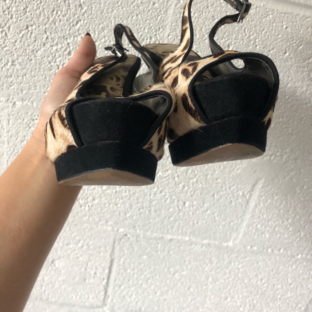 Sam Edelman Penelope Leopard Peep toe heels sz: 7 - Picture 3 of 8